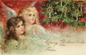 Angels Prints: Angels Admire Tree Print