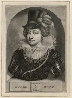17th Century Royal Portraits Prints: Anne of Denmark / With Hat