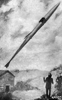 The Annihilator Rocket Leaves Earth for Mars Print, 1910