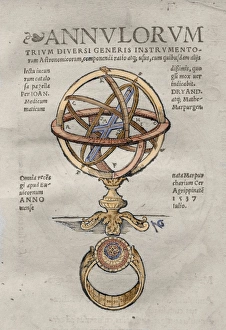 Annulorum by Johann Dryander. Colored engraving Annulorum by Johann Dryander. Colored engraving