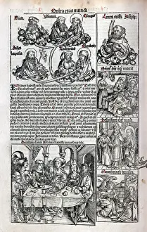 Print of The Annunciation and Scenes from the Life of Mary, Joseph, and John