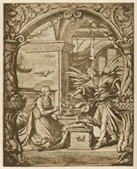 Biblical Scene Illustration Prints: Annunciation Holbein