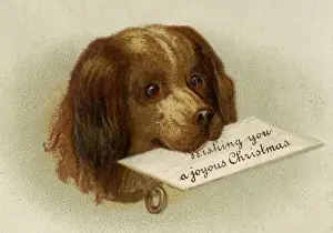 Historical Dog Images Prints: Anon. Dog with message. jpg