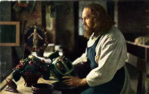 Anton Lang, actor, in his pottery workshop Anton Lang, actor, in his pottery workshop
