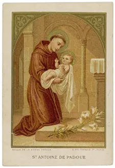 Prints of The Italian saint is depicted holding the infant Jesus, though in historical fact the two never met Veneto Prints: Antony of Padua Print, depicting the saint holding the infant Jesus