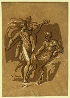 Chiaroscuro Art Prints: Apollo and Marsyas
