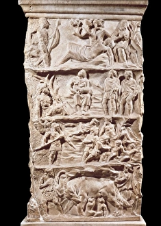 Ara Casali. View of the back, with the legend of Ara Casali. View of the back, with the legend of