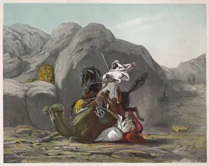 Arab Family in Desert Ambush Print