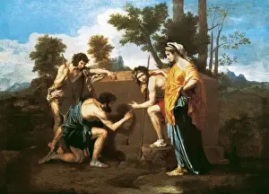 Prints of Arcadian Shepherds by POUSSIN, Nicolas (1594-1665). Arcadian Shepherds (Et in Arcadia ego). Classicism. Oil on canvas Nicolas Poussin Prints: Arcadian Shepherds Print by Nicolas Poussin