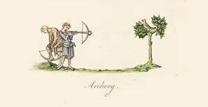 Archers at crossbow practice, 14th century Archers at crossbow practice, 14th century