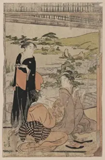 Antique Japanese Woodcuts Prints: Archery