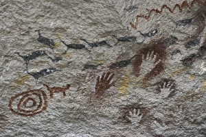 Argentina. Cave of the Hands. Cave paintings Argentina. Cave of the Hands. Cave paintings