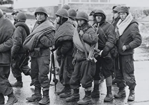Argentine soldiers waiting to surrender at Port Stanley Argentine soldiers waiting to surrender at Port Stanley