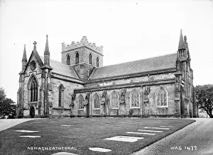 Armagh Cathedral Print - Early 1900s Front View