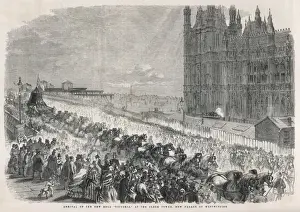 Westminster Clock Tower Prints: Arrival of Bell / 1858
