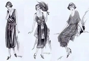 Prints of Art deco fashion sketches, London, 1921 Fashion Prints: Art Deco Fashion Sketch Print, London 1921