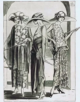 Art deco fashion sketches, London, 1921 Art deco fashion sketches, London, 1921