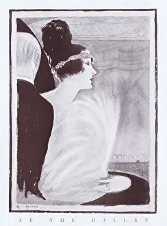 Art deco sketch by G. Peres entitled At the Ballet Art deco sketch by G. Peres entitled At the Ballet