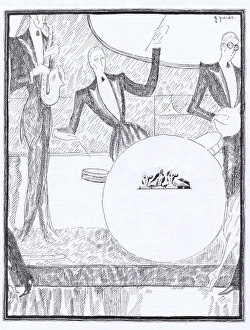 An art deco sketch by Peres of a Jazz Band, 1923 An art deco sketch by Peres of a Jazz Band, 1923