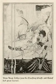 King Arthur Prints: Arthur and the Questing Beast Print