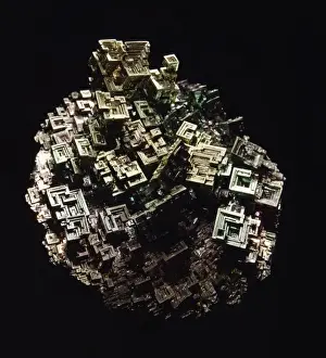 Studio Shot Of Minerals Prints: Artificial bismuth crystals