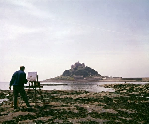 Artist at work, St Michaels Mount, Cornwall Artist at work, St Michaels Mount, Cornwall