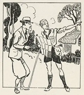 Sport History Photos Prints: Asking Directions