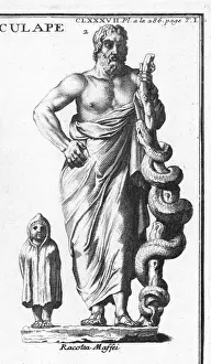 Asklepios Print: Serpent-Entwined Staff