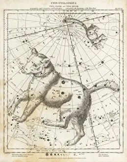 Ursa Major Constellation Prints: Astronomical chart of the constellations of