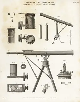 Historical Astronomical Instruments Prints: Astronomical instruments: achromatic telescopes
