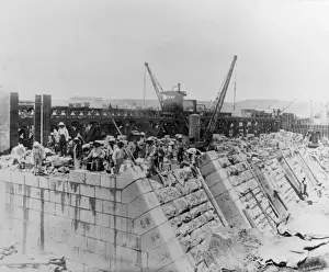 Egyptian Historical Buildings Prints: Aswan Dam under construction