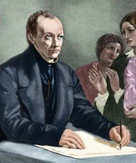Colored Engraving Art Europe Prints: Auguste Comte (1798-1857)