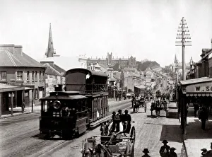Australia - Sydney street with steam powered tram Australia - Sydney street with steam powered tram