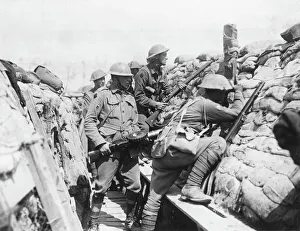 Australian troops in trench, near Armentieres, France, WW1 Australian troops in trench, near Armentieres, France, WW1