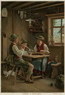 Austrian Country Scene Print circa 1910
