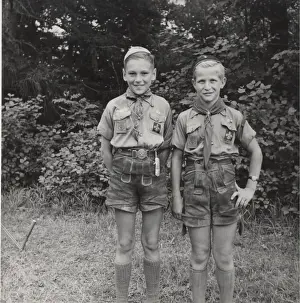 Two Austrian Boy Scouts Print circa 1950s