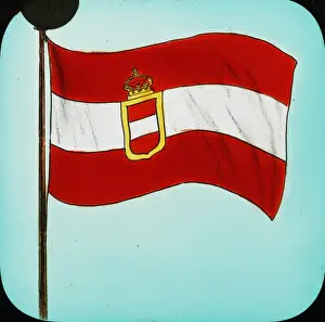 Coloured Lantern Slides Prints: Austrian Flag