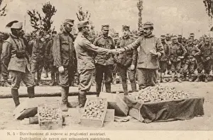 Austrian Prisoners Given Soap by Italian Captors - World War One Print