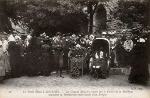 Awaiting Individual Blessing of a Bishop at Lourdes, France Awaiting Individual Blessing of a Bishop at Lourdes, France