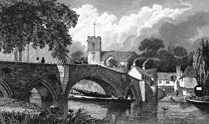 Aylesford Kent Print: The Bridge over the Medway, 1829