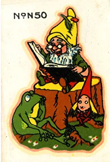 Baby's cot transfer, Gnome reading a book Baby's cot transfer, Gnome reading a book
