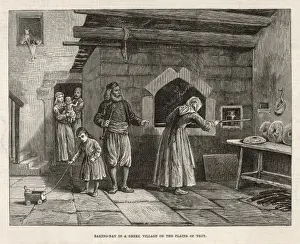 Scene at a Greek Baker's near Troy Print 1878