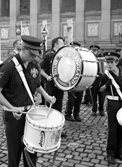 Band on parade in Liverpool, England Band on parade in Liverpool, England