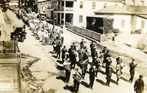 Band parading through Lowell, Arizona, USA Band parading through Lowell, Arizona, USA