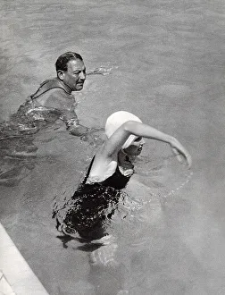 Barbara Hutton swimming at Monte Carlo beach Barbara Hutton swimming at Monte Carlo beach