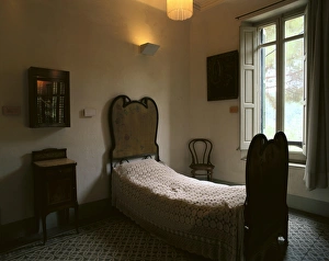 Barcelona. Gaudi House Museum. Bedroom of Gaud Barcelona. Gaudi House Museum. Bedroom of Gaud