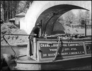 Grand Union Canal Prints: Barge on River Gade