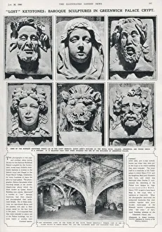 Baroque Keystones - Crypt beneath Queen Anne's building Baroque Keystones - Crypt beneath Queen Anne's building