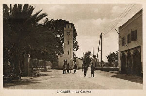 Gabes Collection: Barracks and clock tower, Gabes, Tunisia, North Africa