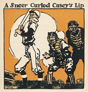 Prints of Casey at the bat Grant Wood Prints: Baseball Print: Casey at Bat